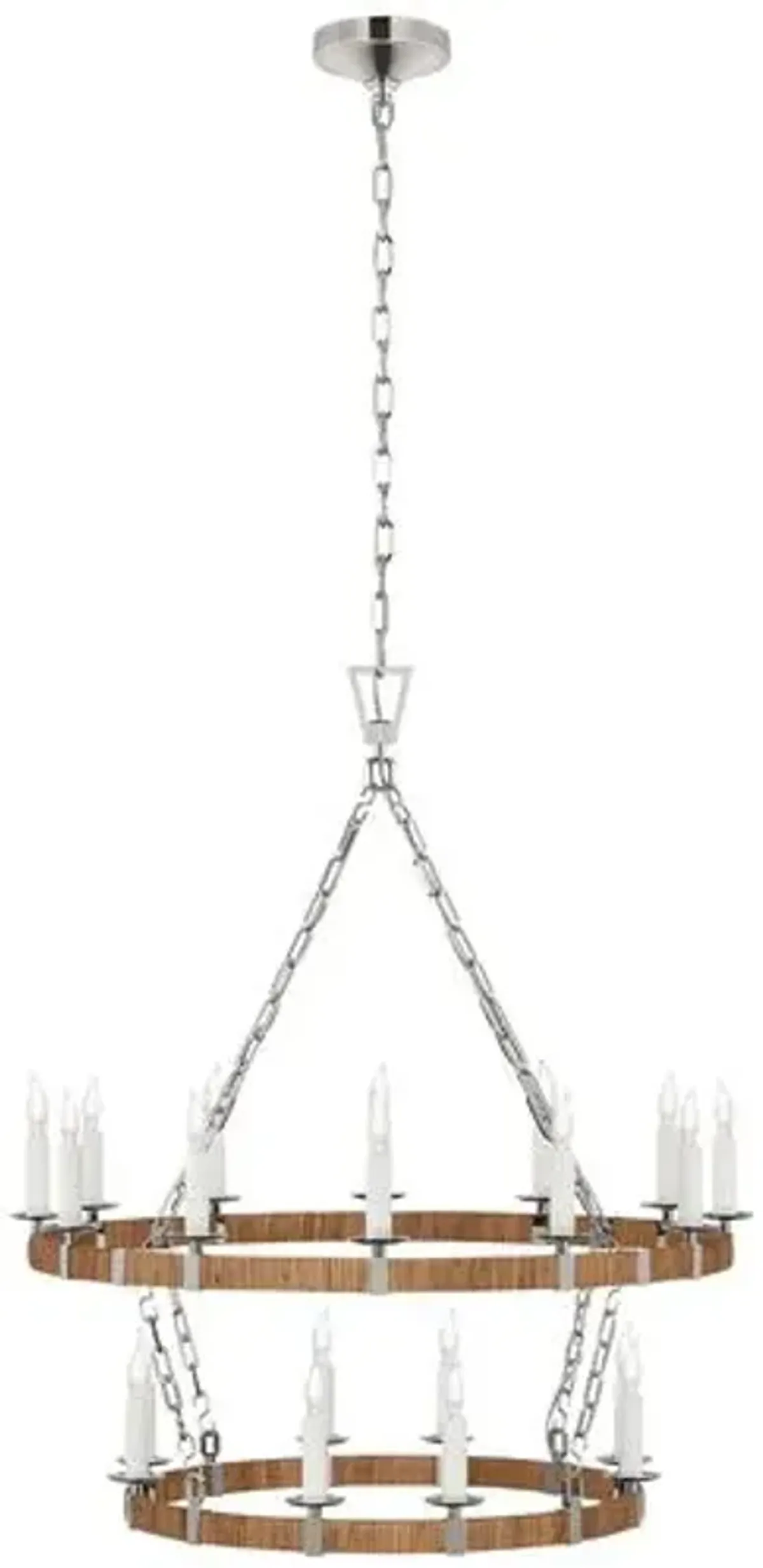 Visual Comfort - Darlana Rattan Wrapped Two Tier Chandelier - Silver