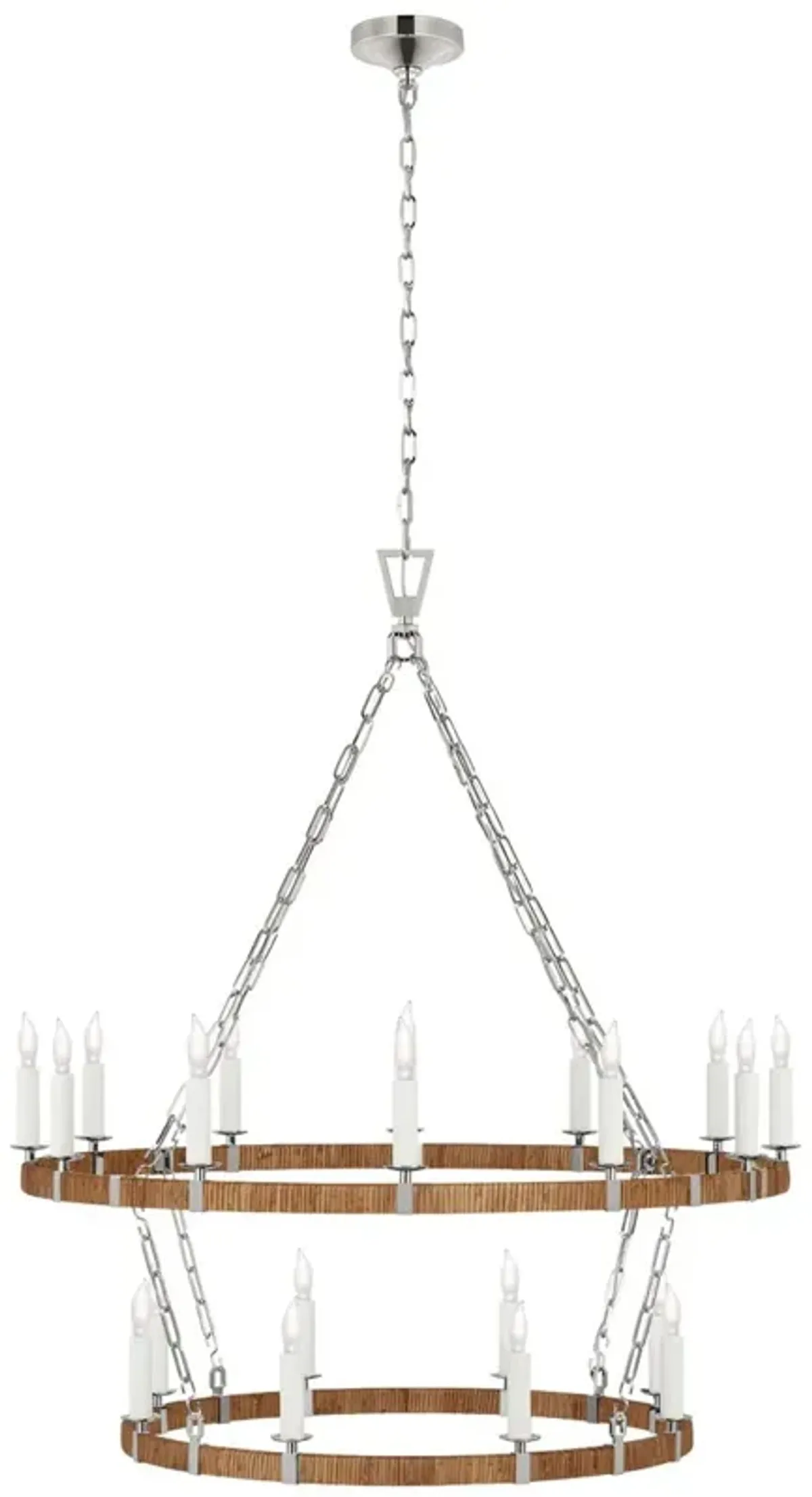 Visual Comfort - Darlana Rattan Wrapped Two Tier Chandelier - Silver
