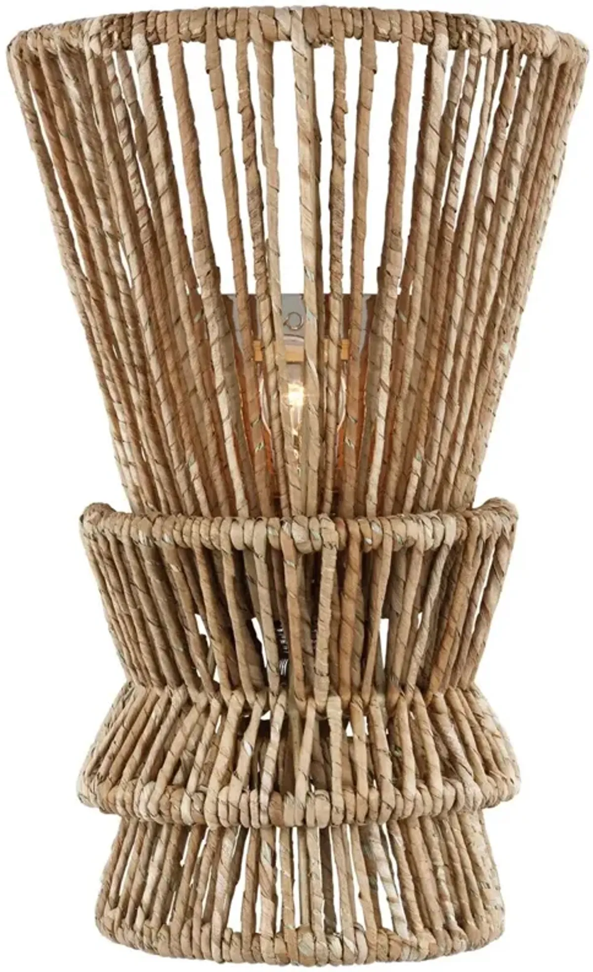 Visual Comfort - Antigua Natural Abaca Medium Sconce - Silver