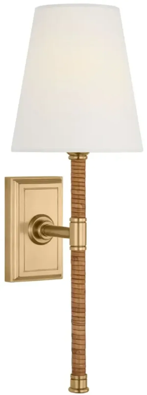 Visual Comfort - Basden Rattan Wrapped 16" Tail Sconce - Gold
