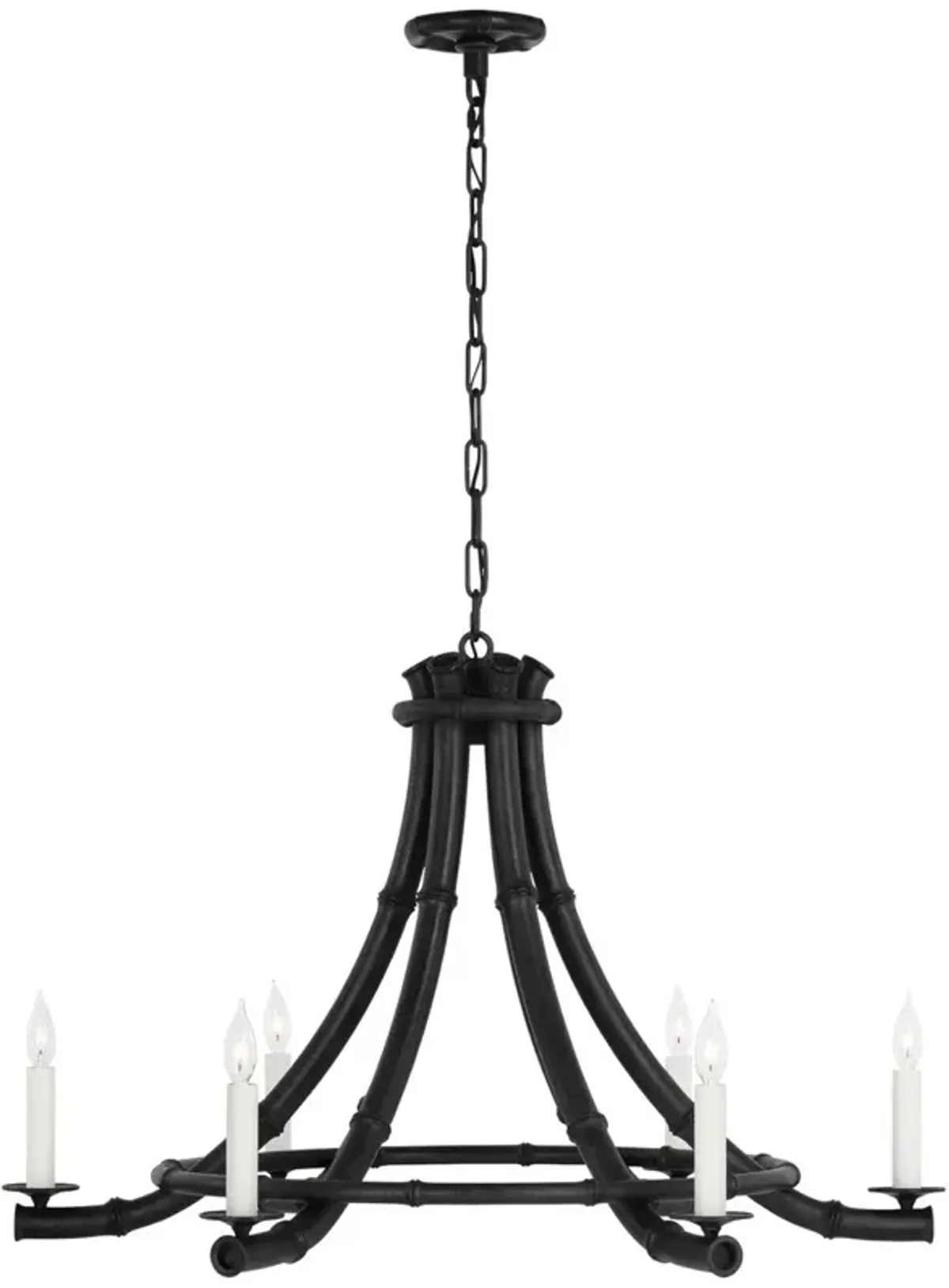 Visual Comfort - Alana 39" Bamboo Chandelier - Black