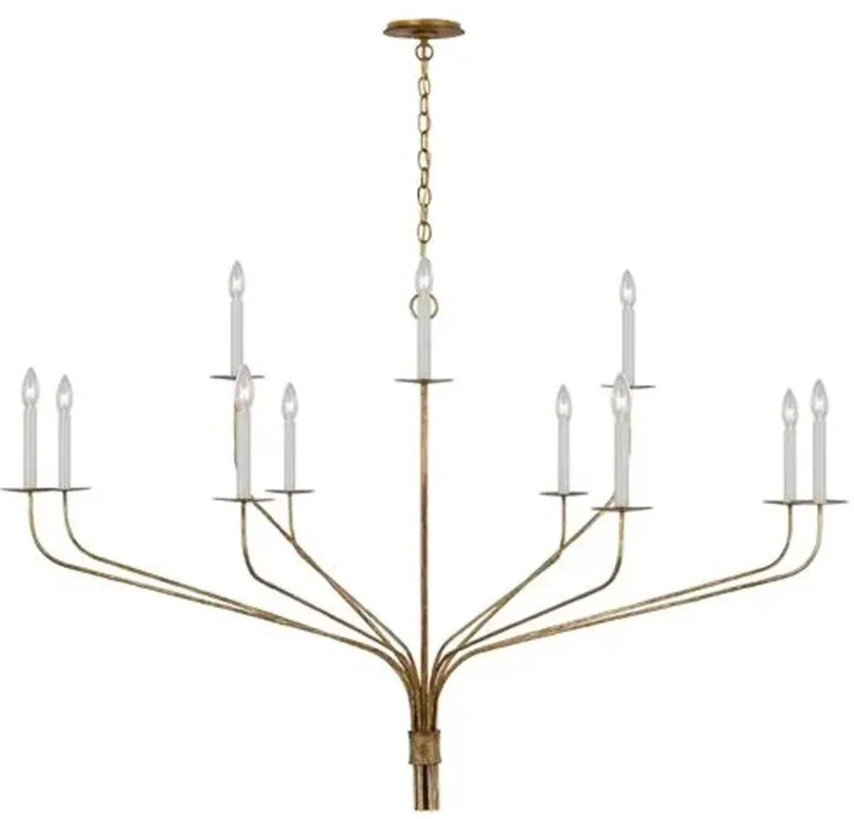Visual Comfort - Belfair Grande Two-Tier Chandelier - Gilded Iron - Gold