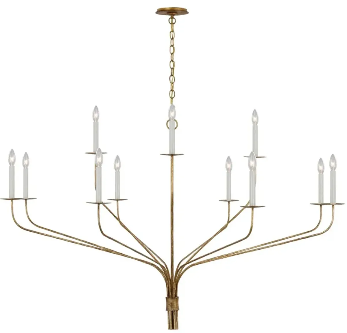Visual Comfort - Belfair Grande Two-Tier Chandelier - Gilded Iron - Gold