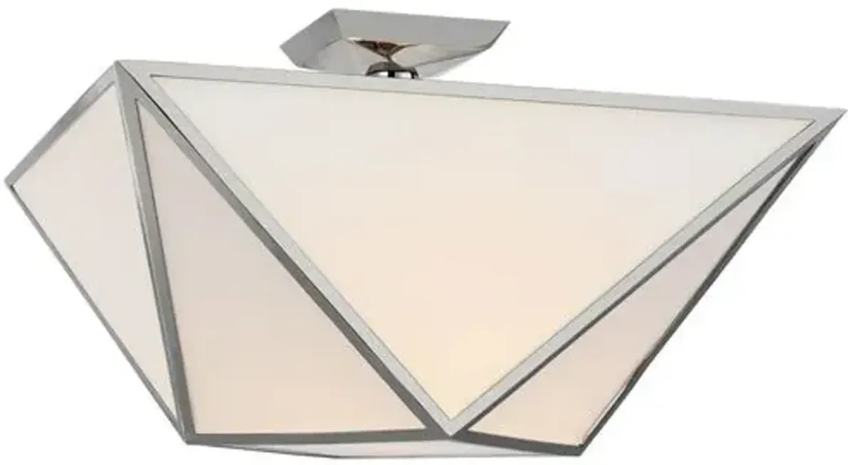 Visual Comfort - Lorino Large Semi-Flush Mount - Silver