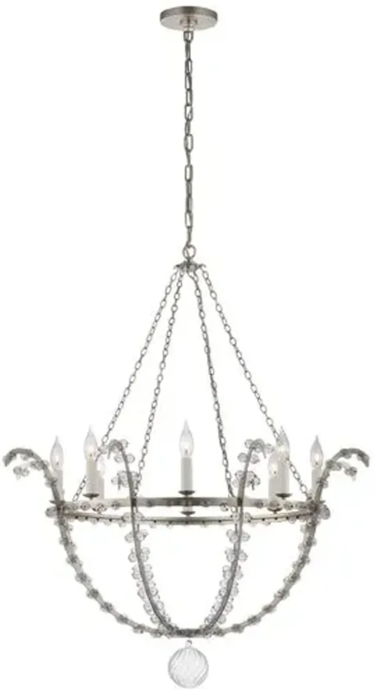 Visual Comfort - Alonzo Large Glass Bead Chandelier - Clear