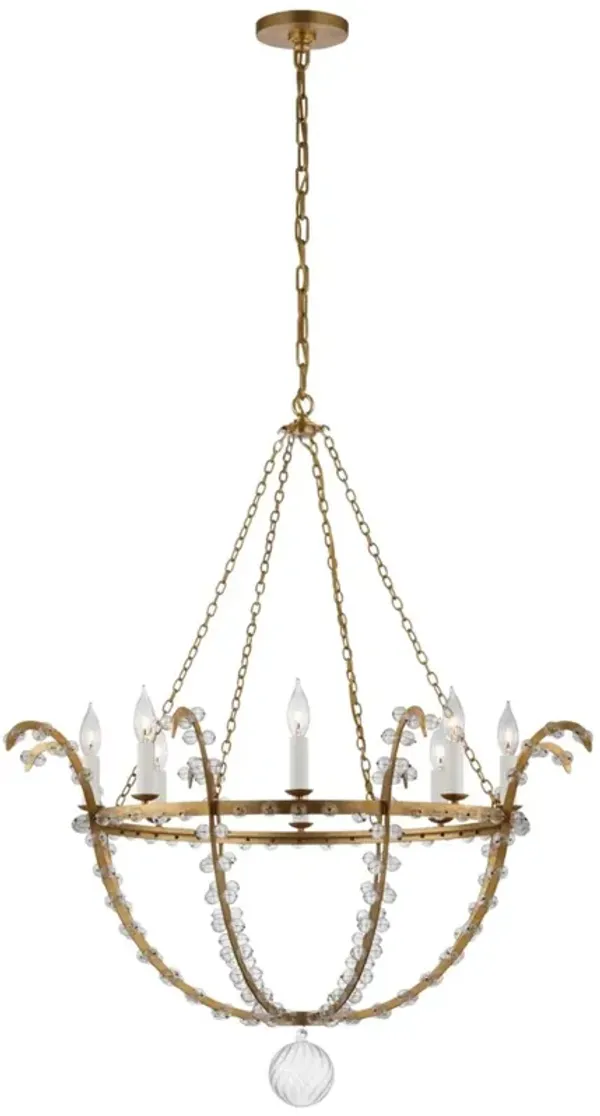 Visual Comfort - Alonzo Large Glass Bead Chandelier - Gold