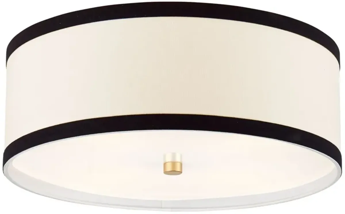 Visual Comfort - Walker Medium Linen Flush Mount - Gold