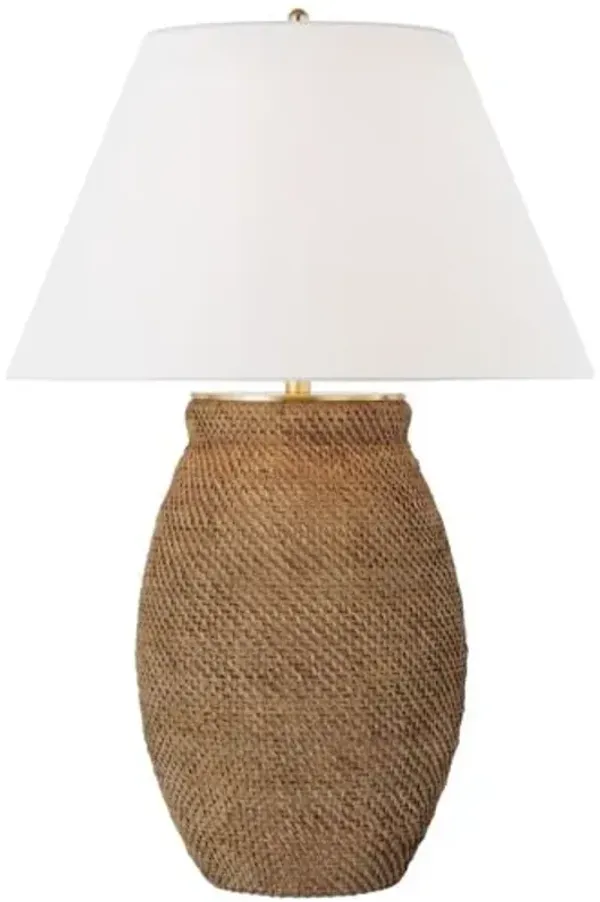 Visual Comfort - Avedon Large Table Lamp - Natural Rattan - Beige
