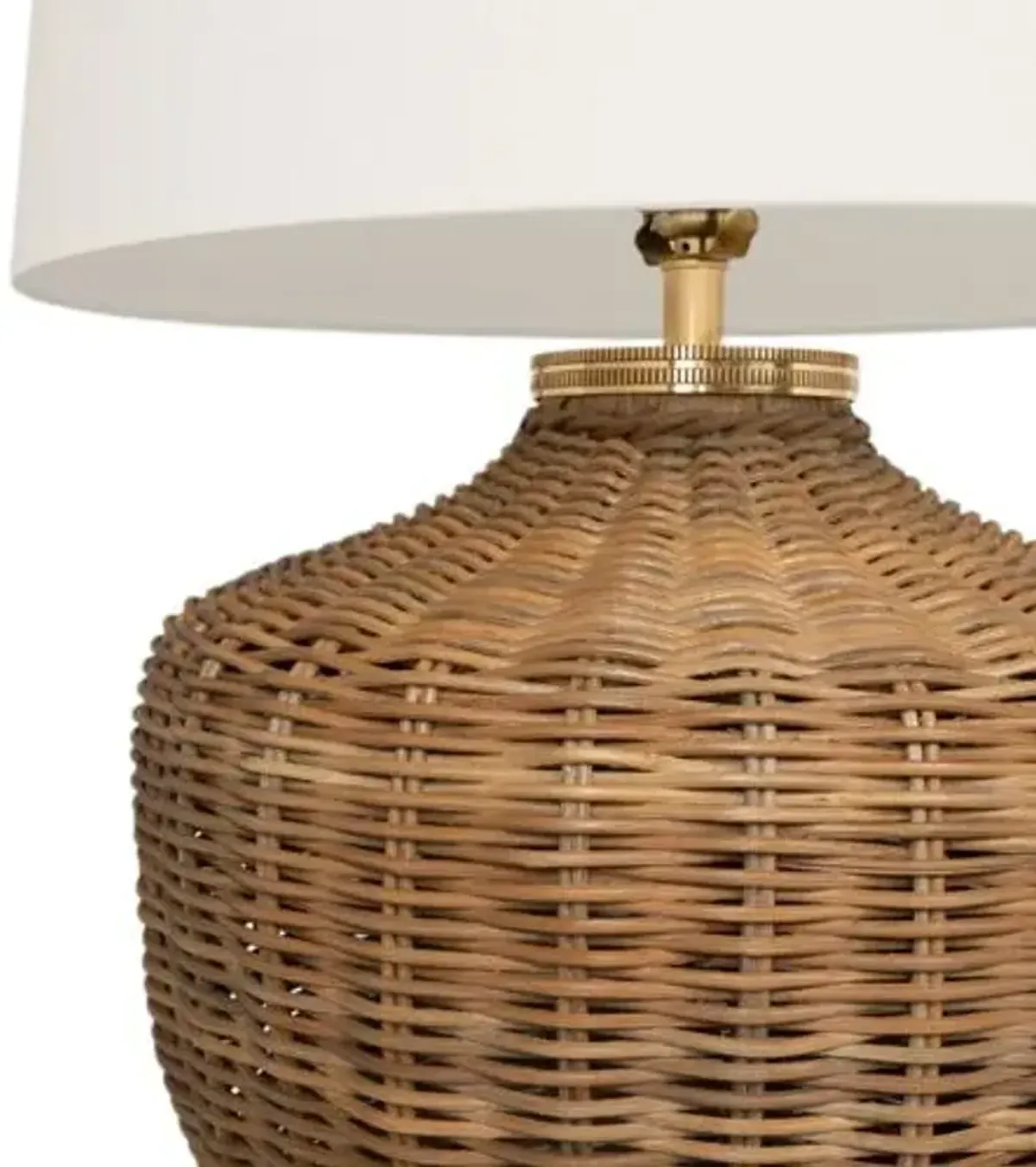 Visual Comfort - Evie Large Rattan Table Lamp - Beige