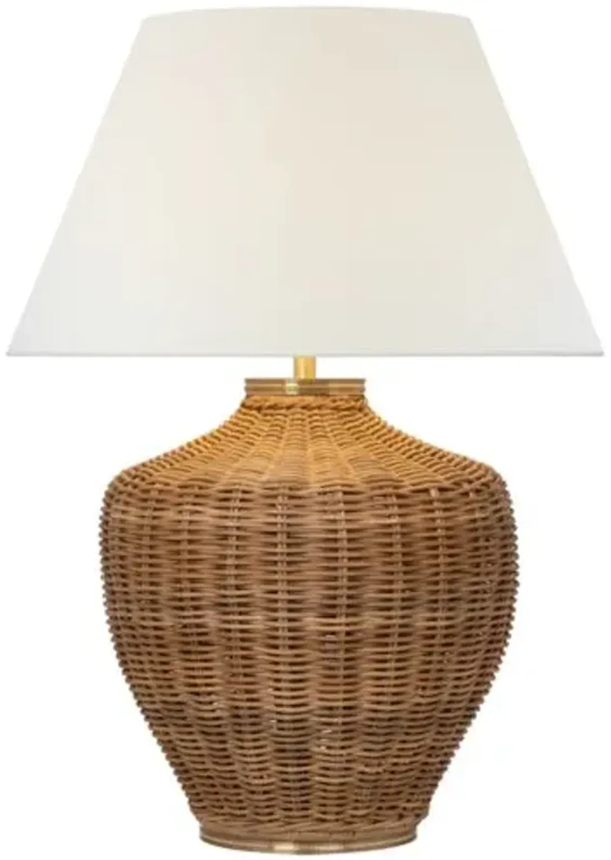 Visual Comfort - Evie Large Rattan Table Lamp - Beige