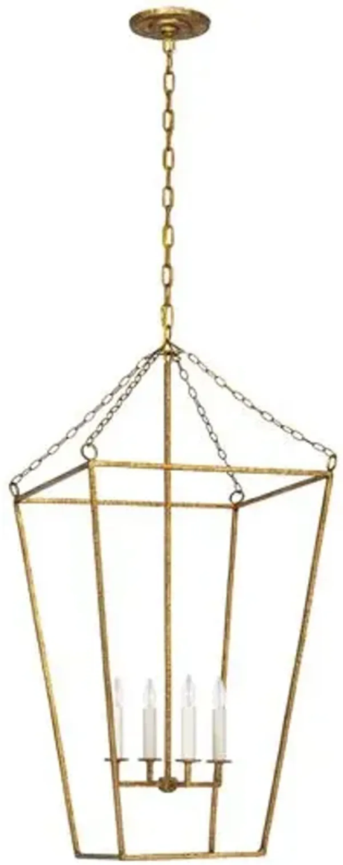 Visual Comfort - Malloy 38" Open Frame Forged Lantern - Gold