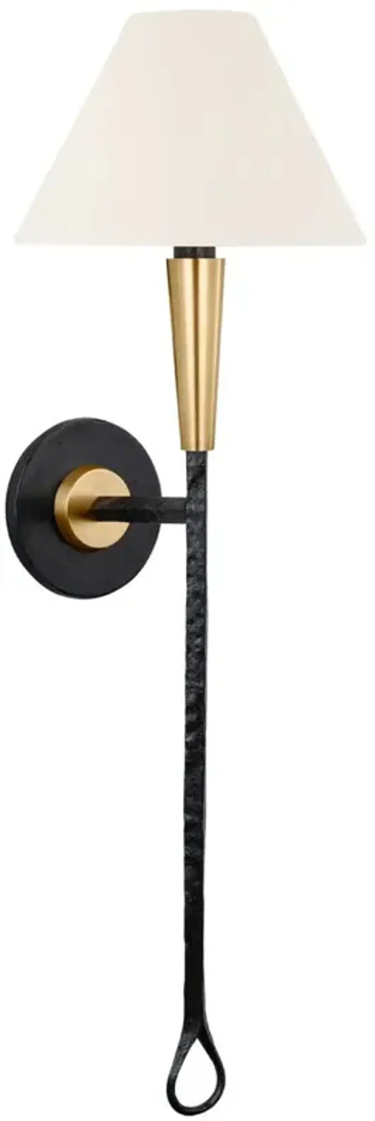 Visual Comfort - Cavalli 27" Tail Sconce - Aged Iron/Hand Rubbed Antique Brass - Black