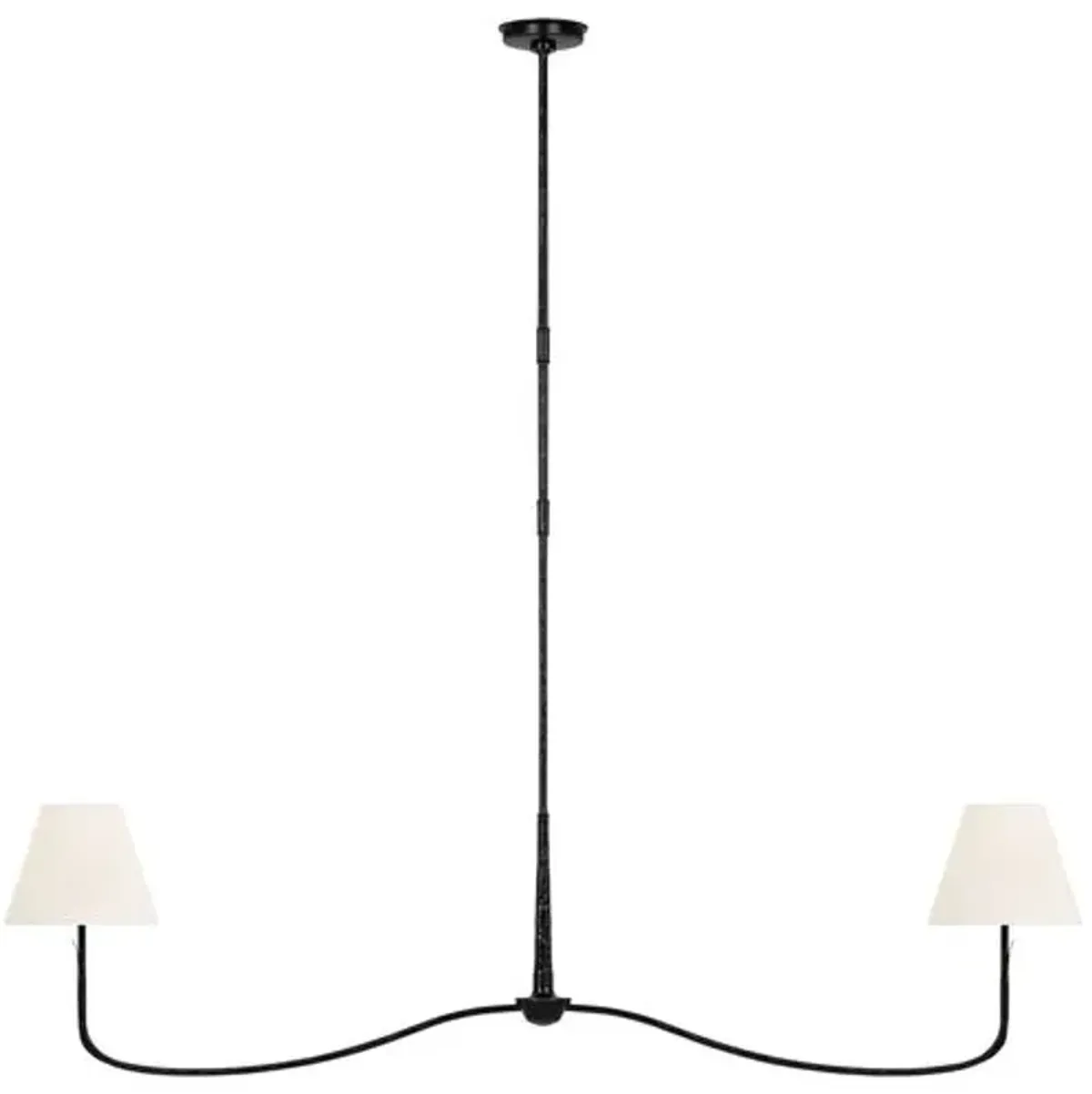 Visual Comfort - Kairos 62" Linear Chandelier - Aged Iron/Roman Bronze - Black