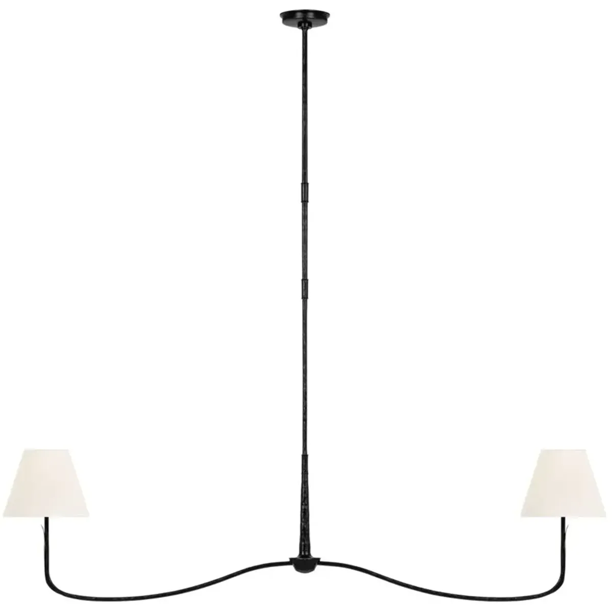 Visual Comfort - Kairos 62" Linear Chandelier - Aged Iron/Roman Bronze - Black