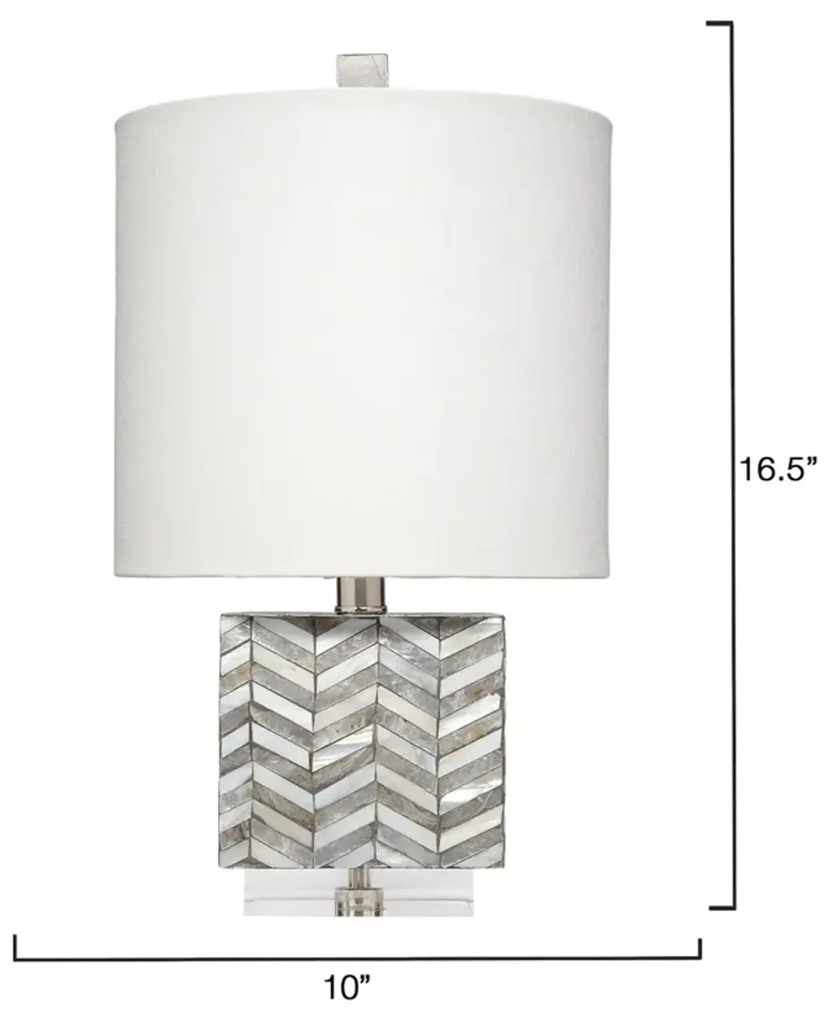 Garbo Mother of Pearl Table Lamp - Jamie Young Co. - Handcrafted - Gray