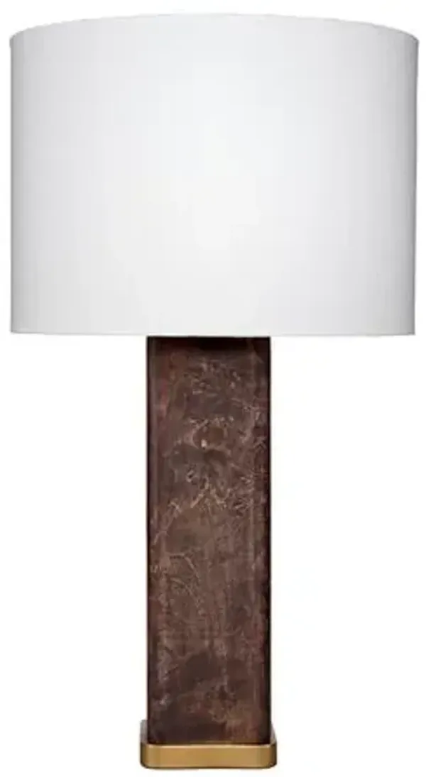 Preston Wooden Table Lamp - Jamie Young Co. - Brown