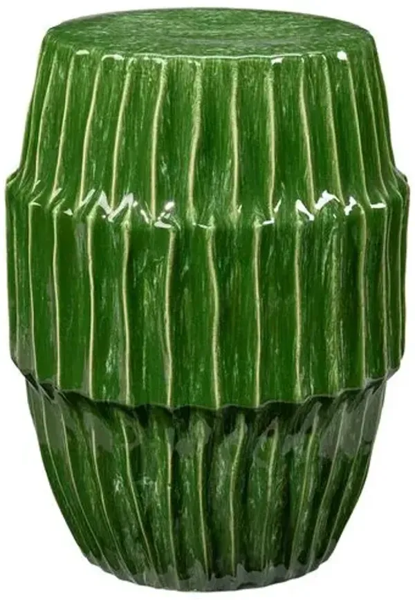 Algae Indoor/Outdoor Ceramic Side Table - Green - Jamie Young Co. - Handcrafted