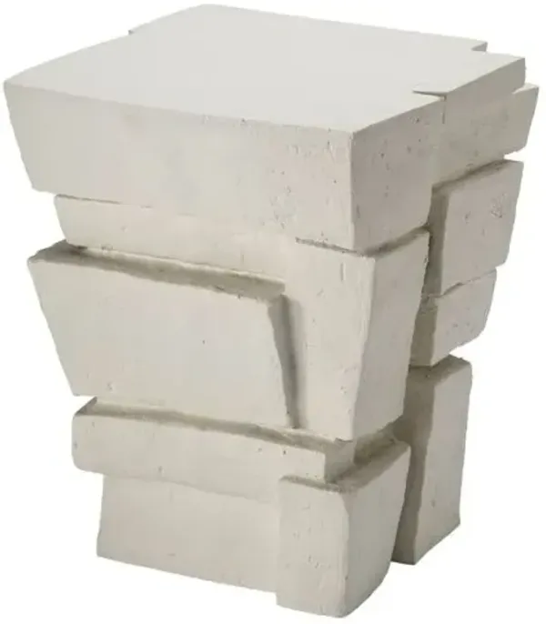 Brick Side Table - Cream/White - Jamie Young Co.