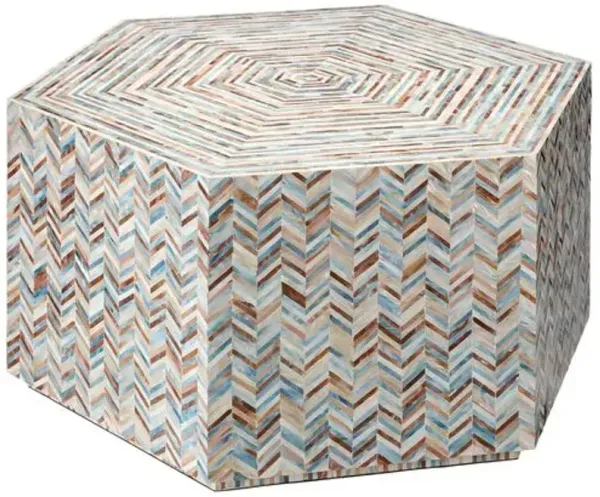 Hepburn Mother of Pearl Hexagon Coffee Tablecolor - Jamie Young Co. - Multi