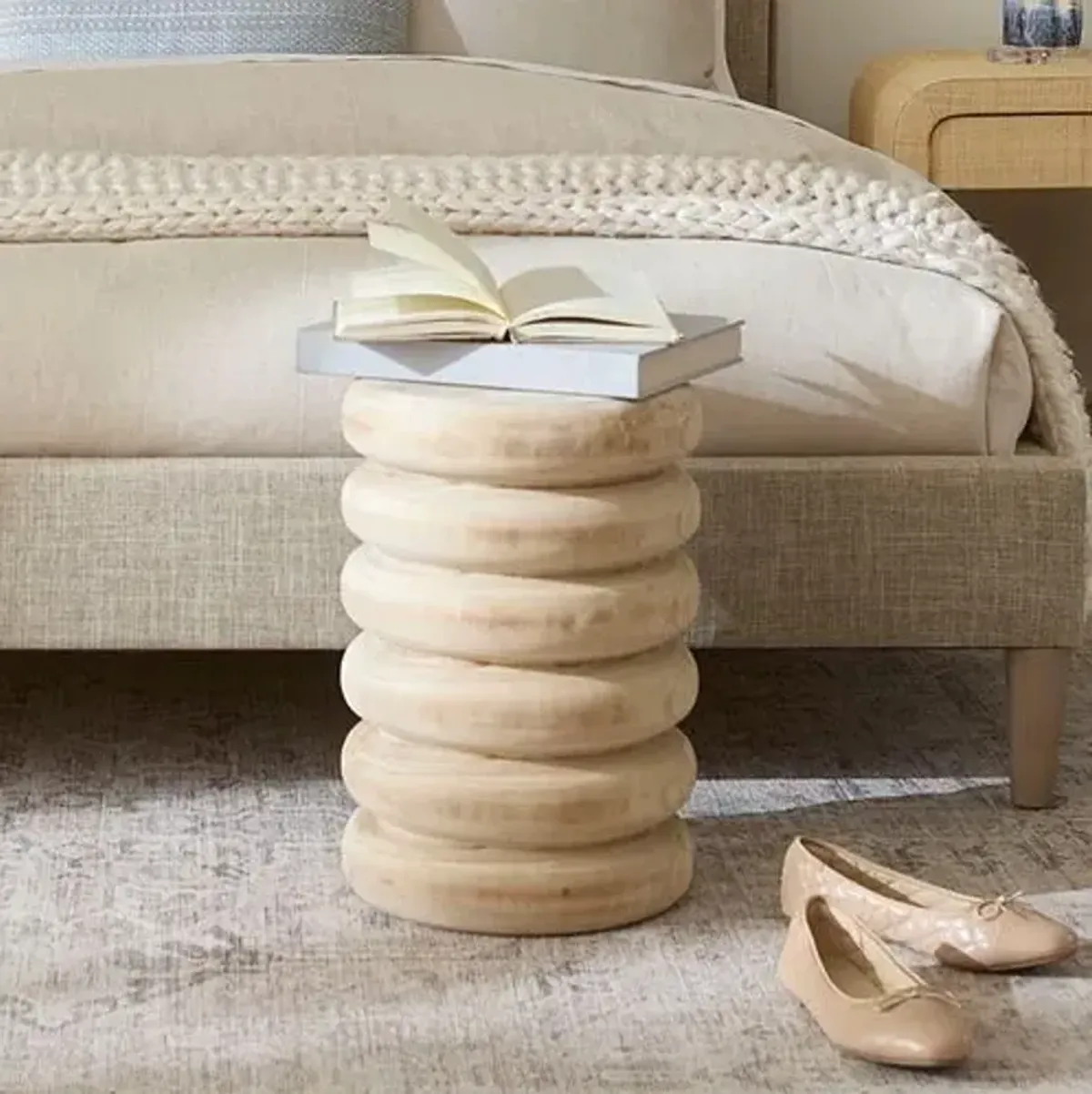 Mojave Wooden Side Table - Natural - Jamie Young Co. - Brown