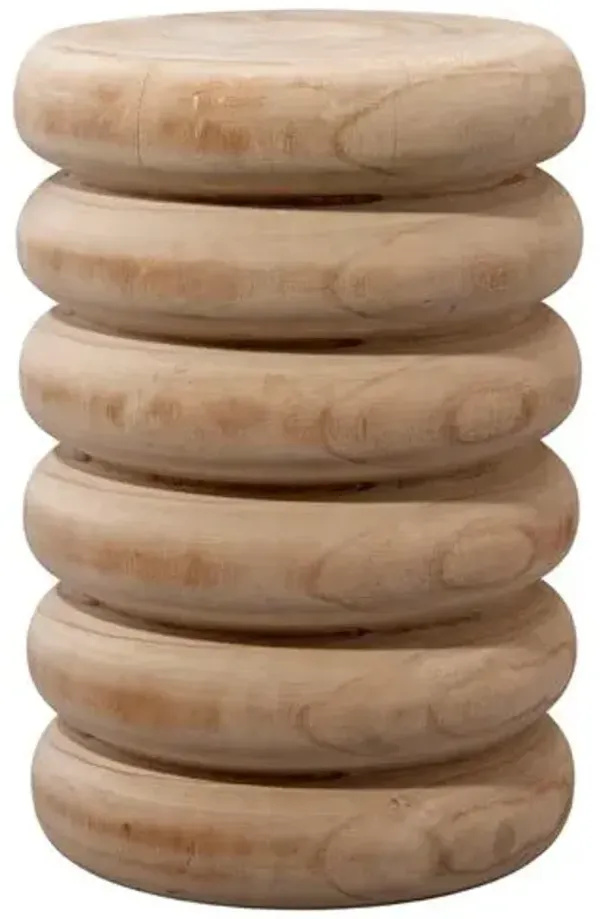 Mojave Wooden Side Table - Natural - Jamie Young Co. - Brown