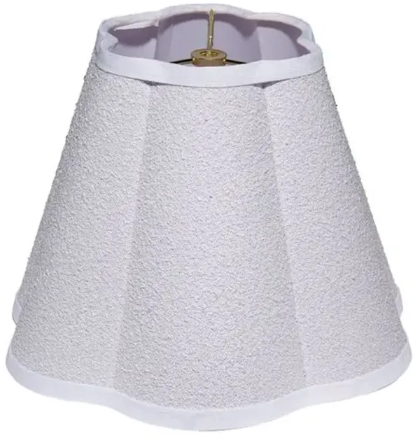 Scalloped Boucle Lamp Shade - White - Jamie Young Co.