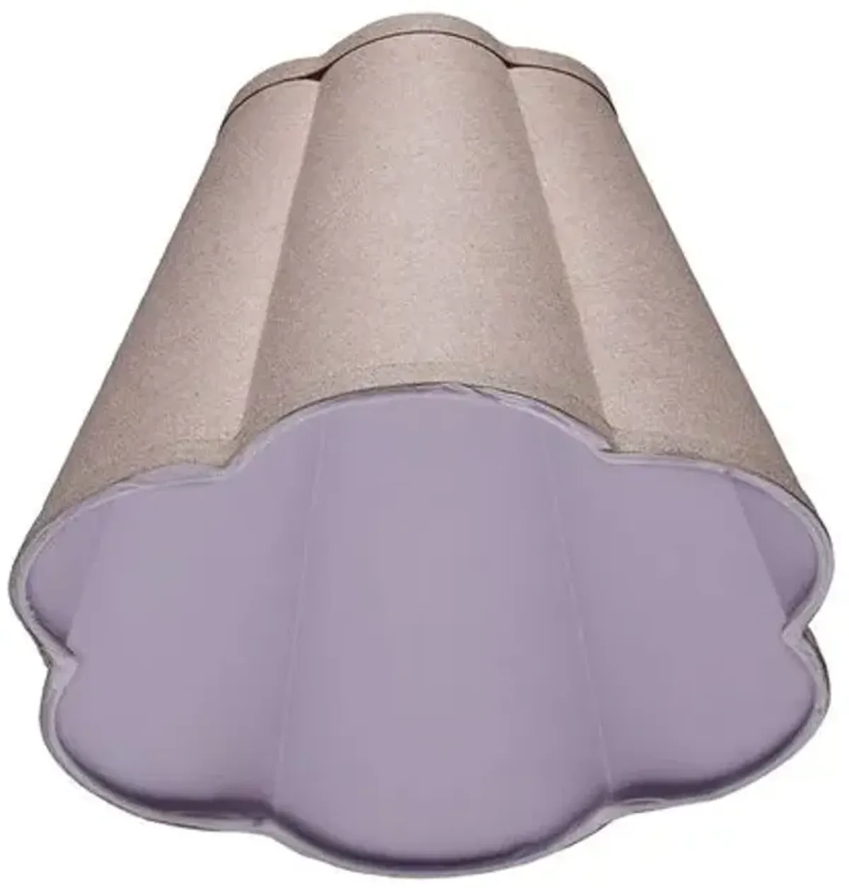 Scalloped Linen Lamp Shade - Taupe - Jamie Young Co. - Brown
