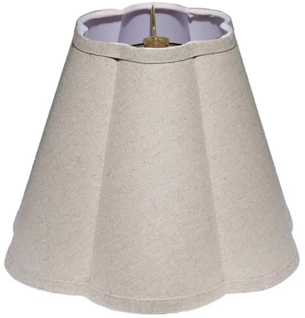 Scalloped Linen Lamp Shade - Taupe - Jamie Young Co. - Brown