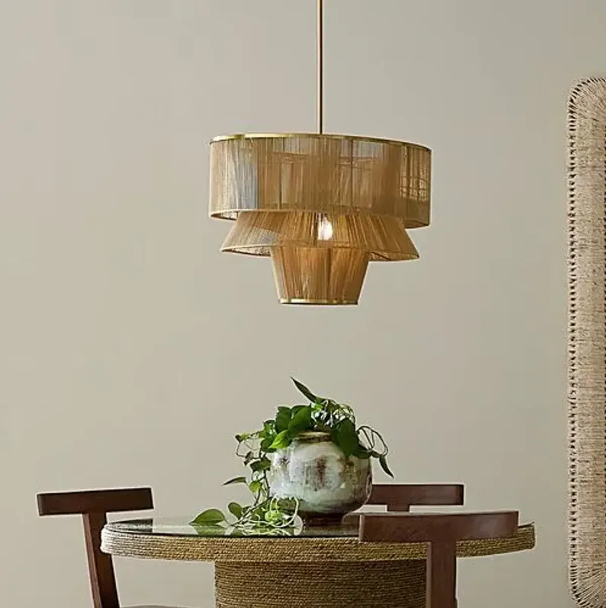 Dimension Rope Chandelier - Natural - Jamie Young Co. - Handcrafted