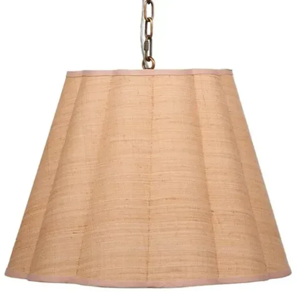Scalloped Raffia Hanging Pendant - Natural - Jamie Young Co. - Brown