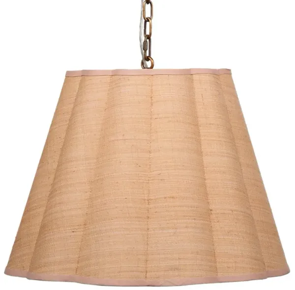 Scalloped Raffia Hanging Pendant - Natural - Jamie Young Co. - Brown