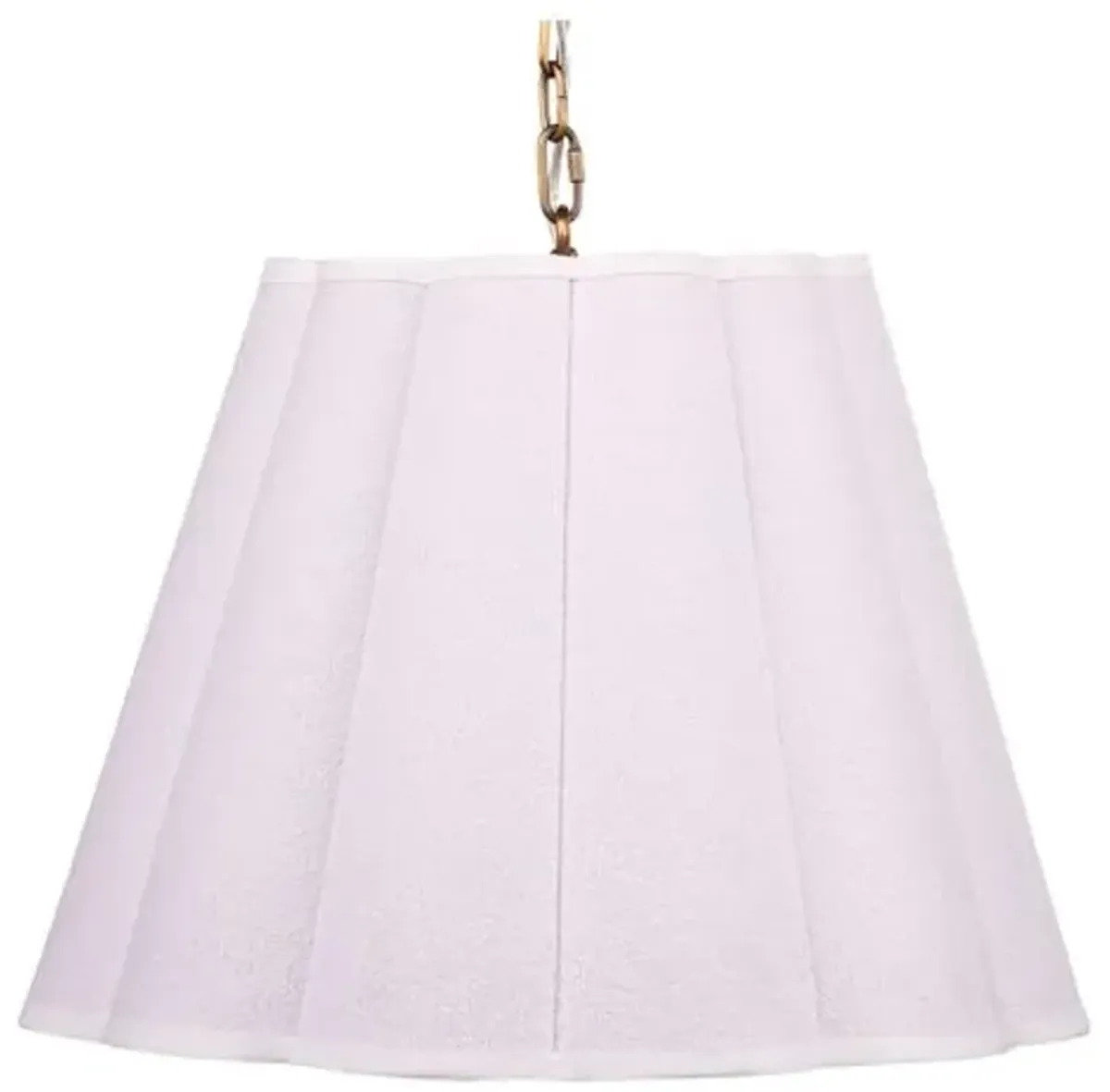 Scalloped Boucle Hanging Pendant - White - Jamie Young Co.