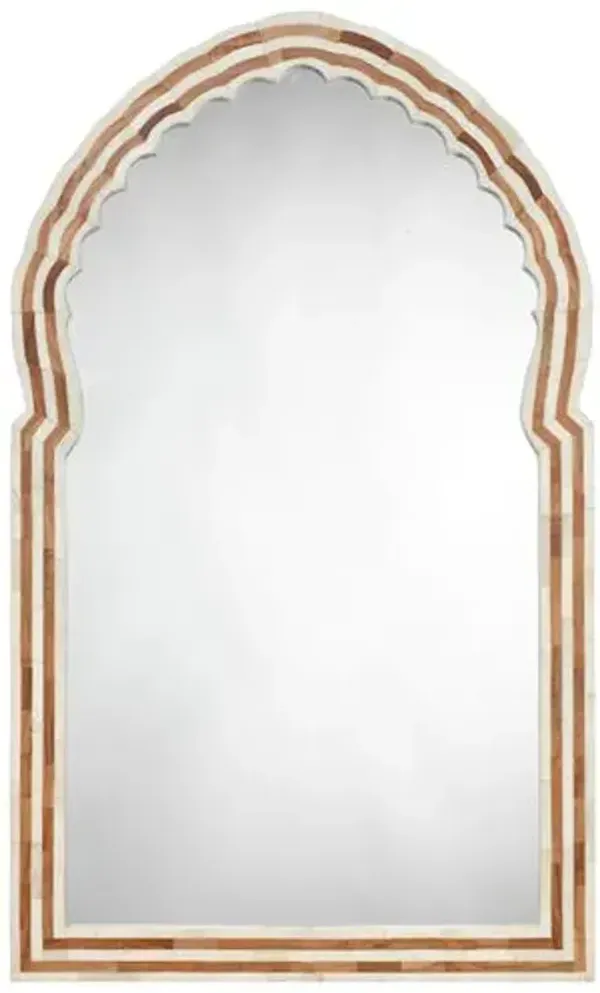 Bardot Bone/Wooden Wall Mirror - Natural - Jamie Young Co.