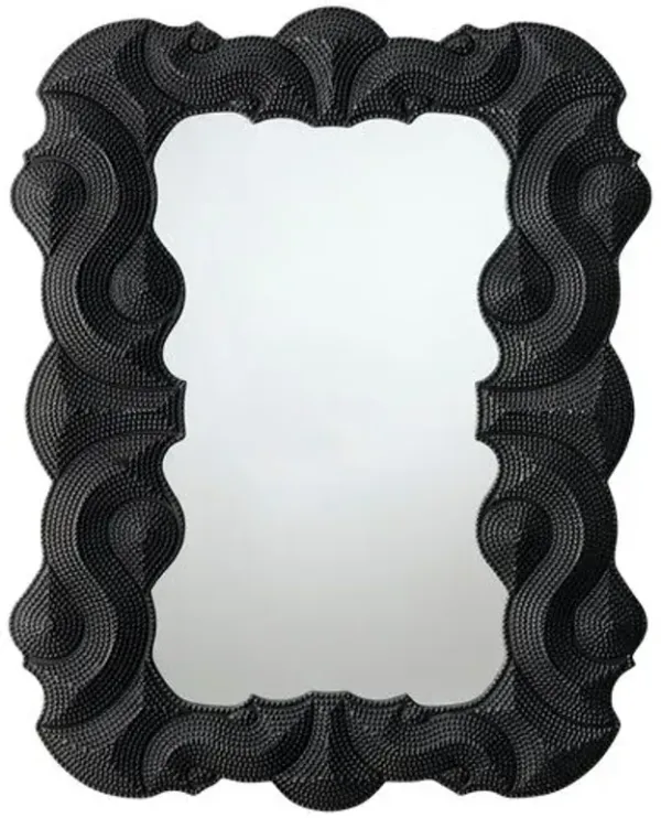 Baroque Resin/Iron Wall Mirror - Black - Jamie Young Co.