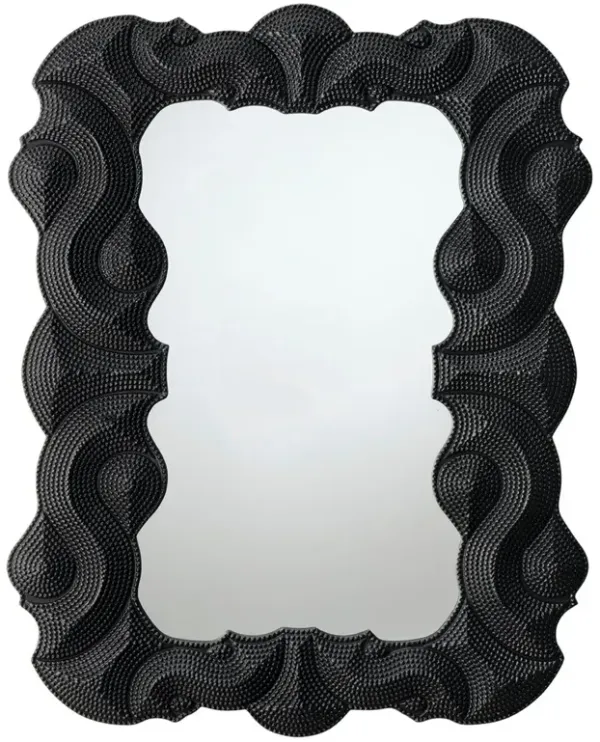 Baroque Resin/Iron Wall Mirror, Black