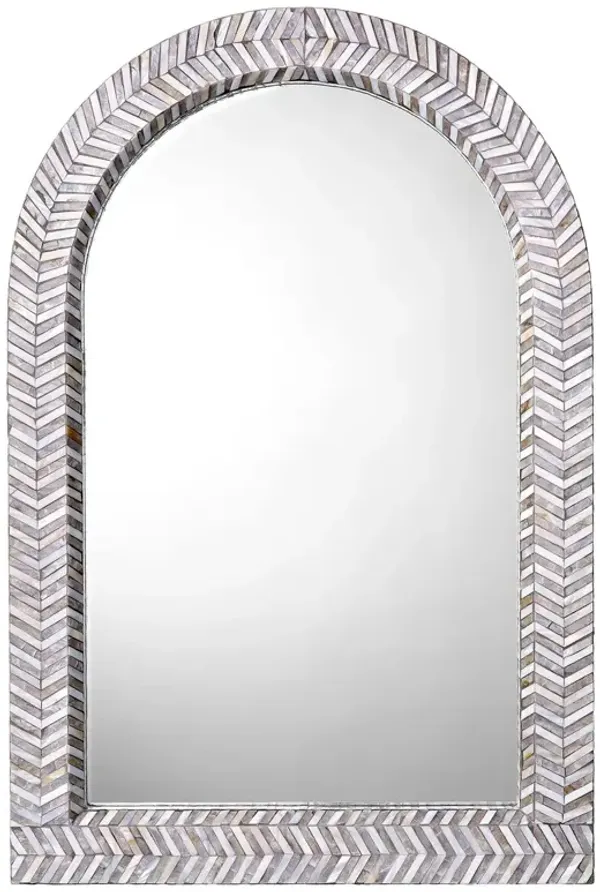 Beverly Mother of Pearl Arch Wall Mirror, Grey