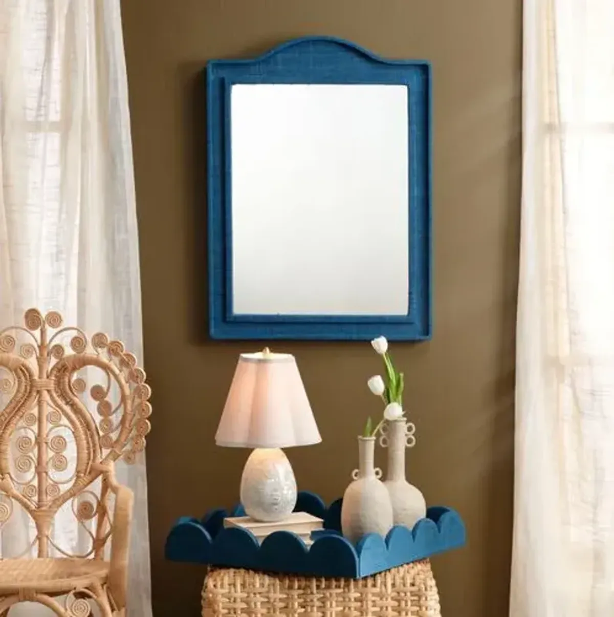 Hilltop Raffia Wall Mirror - Jamie Young Co.