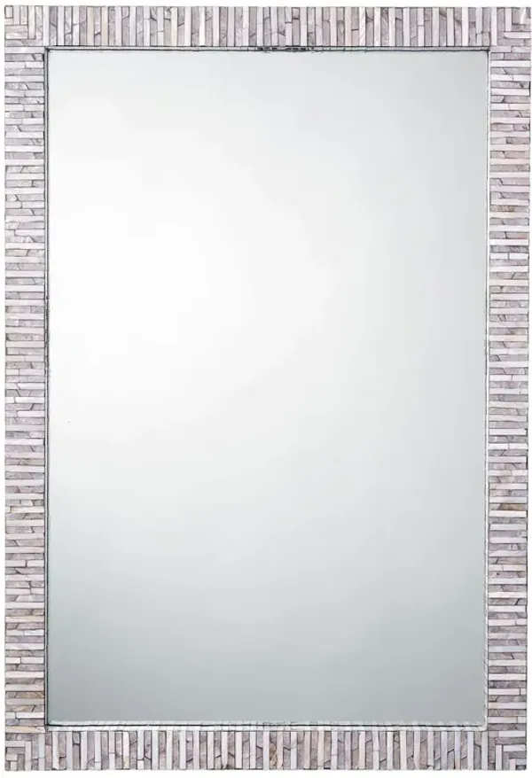 Marmont Mother of Pearl Rectangle Wall Mirror, Grey