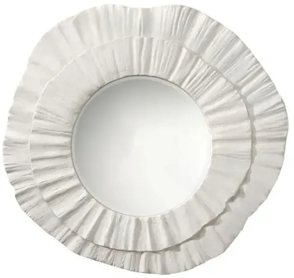 Millstone Resin Round Wall Mirror - White - Jamie Young Co.