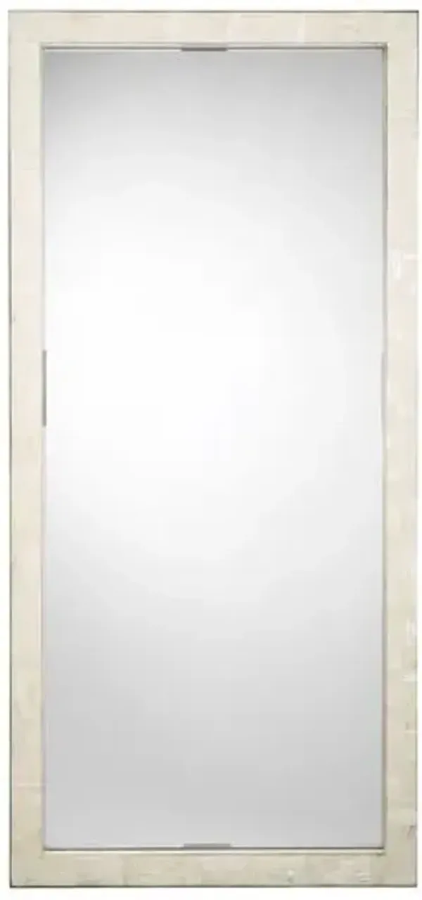 Monroe Mother of Pearl Floor Mirror - Natural - Jamie Young Co. - Multi
