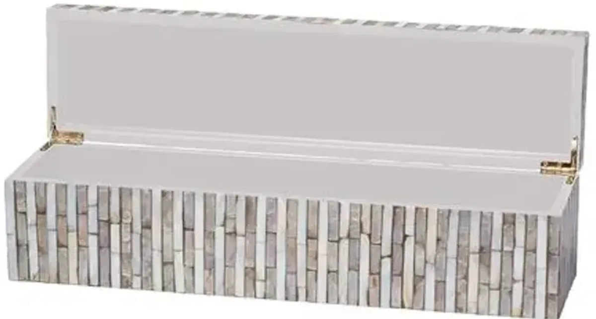 Roosevelt Mother of Pearl Box - Jamie Young Co. - Gray