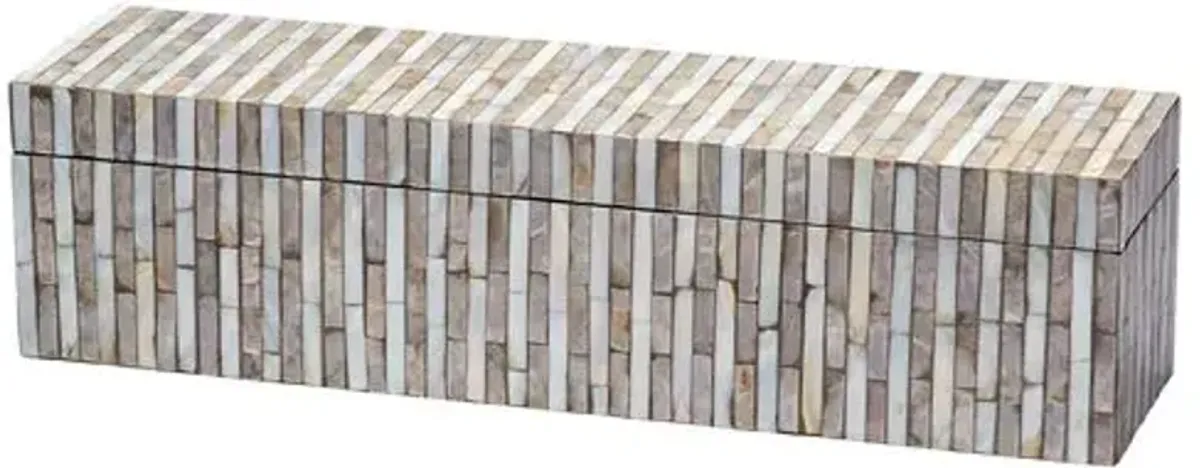 Roosevelt Mother of Pearl Box - Jamie Young Co. - Gray