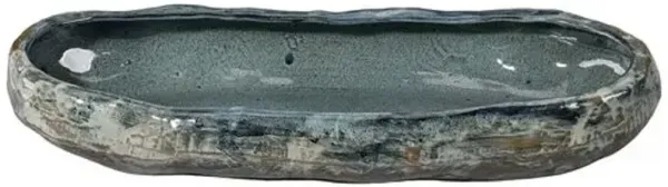 Unearthed Ceramic Oval Bowl - Grey - Jamie Young Co. - Handcrafted - Gray