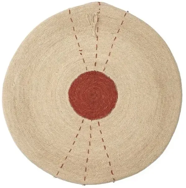 Sundial Seagrass Round Wall Art - Jamie Young Co. - Red