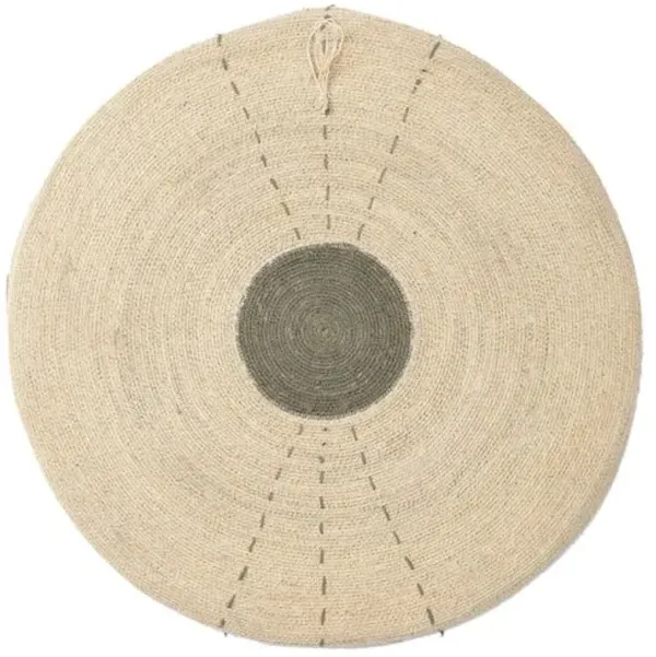 Sundial Seagrass Round Wall Art - Jamie Young Co. - Blue