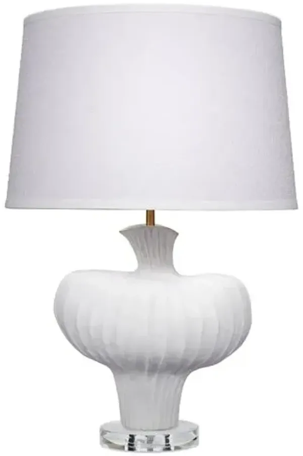 Colette Ceramic Table Lamp - White - Jamie Young Co. - Handcrafted
