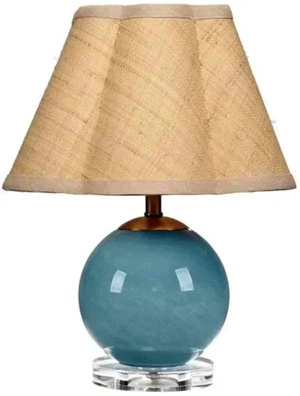 Dottie Glass Mini Table Lamp with Scallop Shade - Jamie Young Co. - Blue