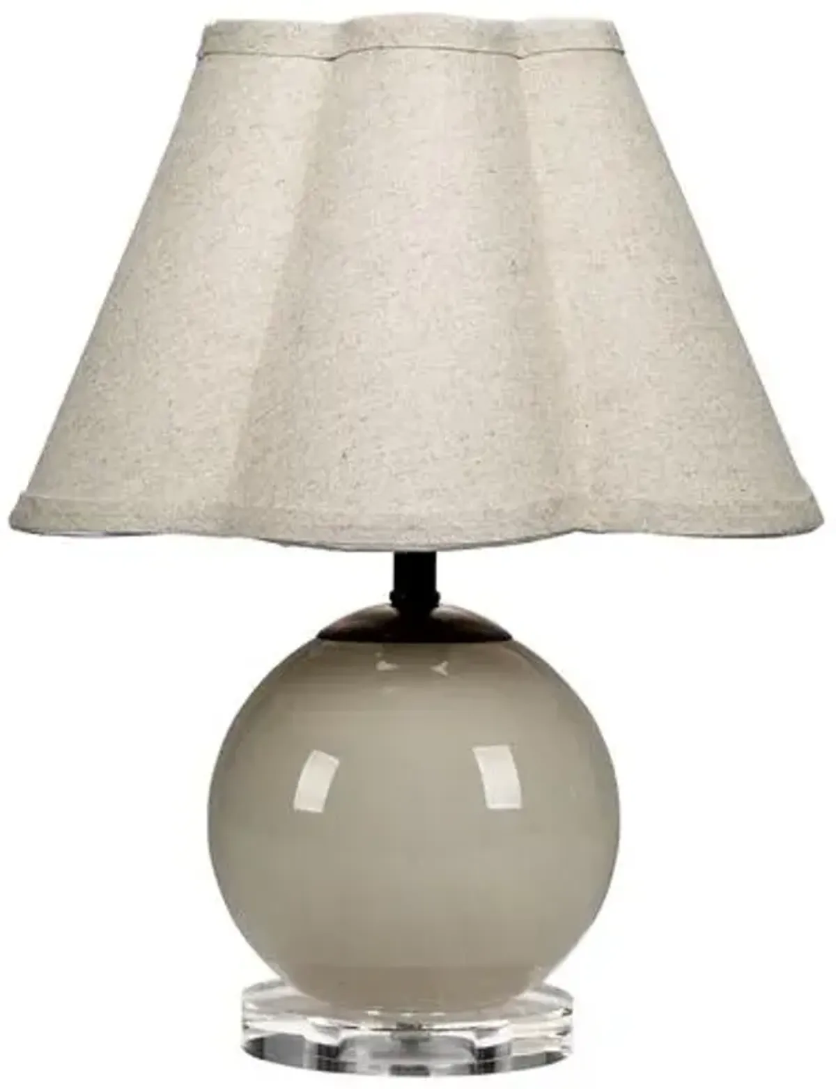 Dottie Glass Mini Table Lamp with Scallop Shade - Jamie Young Co. - Brown