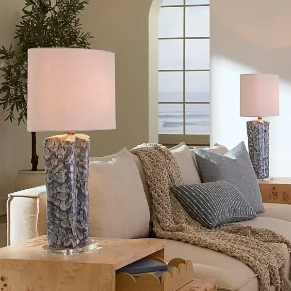 Flurry Ceramic Table Lamp - Blue - Jamie Young Co.