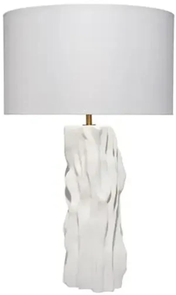 Sweetwood Ceramic Table Lamp - White - Jamie Young Co. - Handcrafted